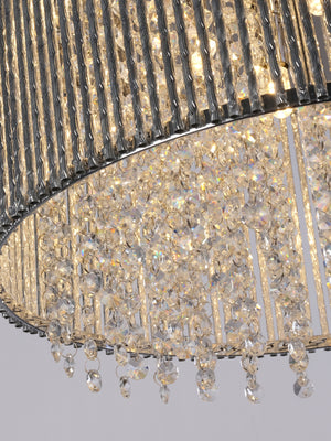 Searchlight Electric Elise II 8Lt Pendant - Chrome Metal & Clear Crystal 4048-8CC