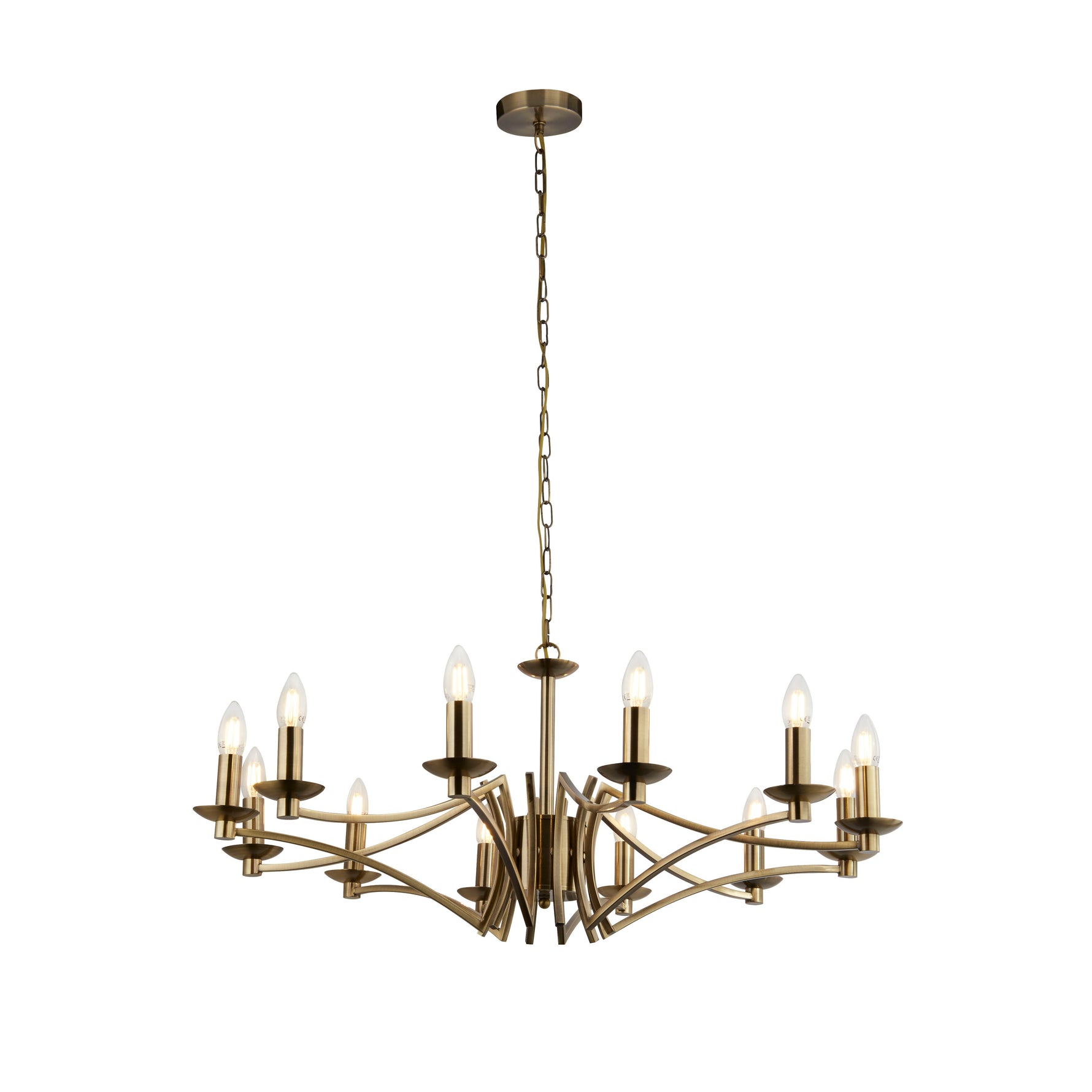 Ascot  12Lt Pendant - Antique Brass Metal