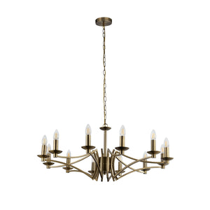 Searchlight Electric Ascot  12Lt Pendant - Antique Brass Metal 41312-12AB