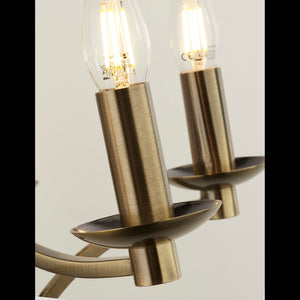 Searchlight Electric Ascot  12Lt Pendant - Antique Brass Metal 41312-12AB