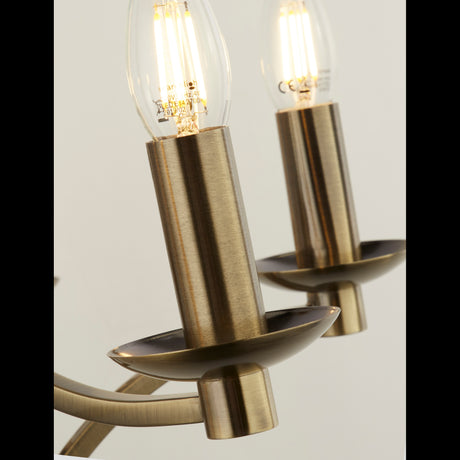 Searchlight Electric Ascot  12Lt Pendant - Antique Brass Metal 41312-12AB