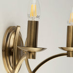 Searchlight Electric Ascot  2Lt Wall Light - Antique Brass Metal 41312-2AB