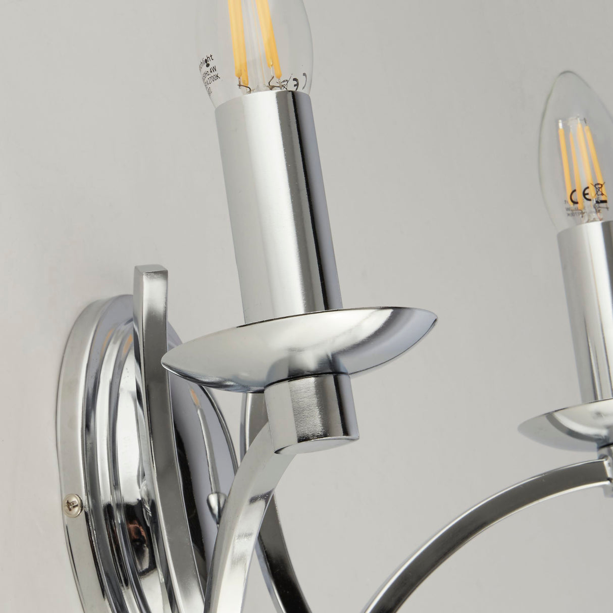 Searchlight Electric Ascot 2Lt Wall Light- Chrome 41312-2CC