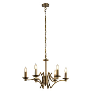 Ascot  6Lt Pendant - Antique Brass Metal