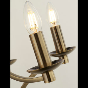Searchlight Electric Ascot  6Lt Pendant - Antique Brass Metal 41312-6AB