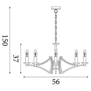 Searchlight Electric Ascot  6Lt Pendant - Antique Brass Metal 41312-6AB