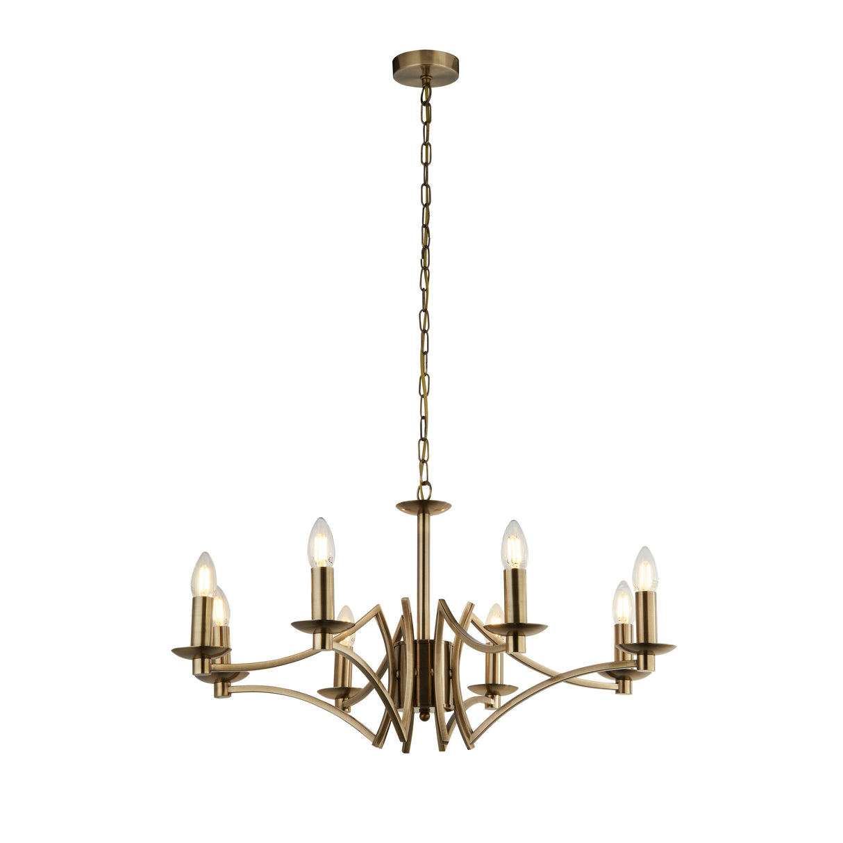 Ascot  8Lt Pendant - Antique Brass Metal