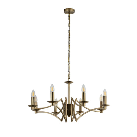 Searchlight Electric Ascot  8Lt Pendant - Antique Brass Metal 41312-8AB