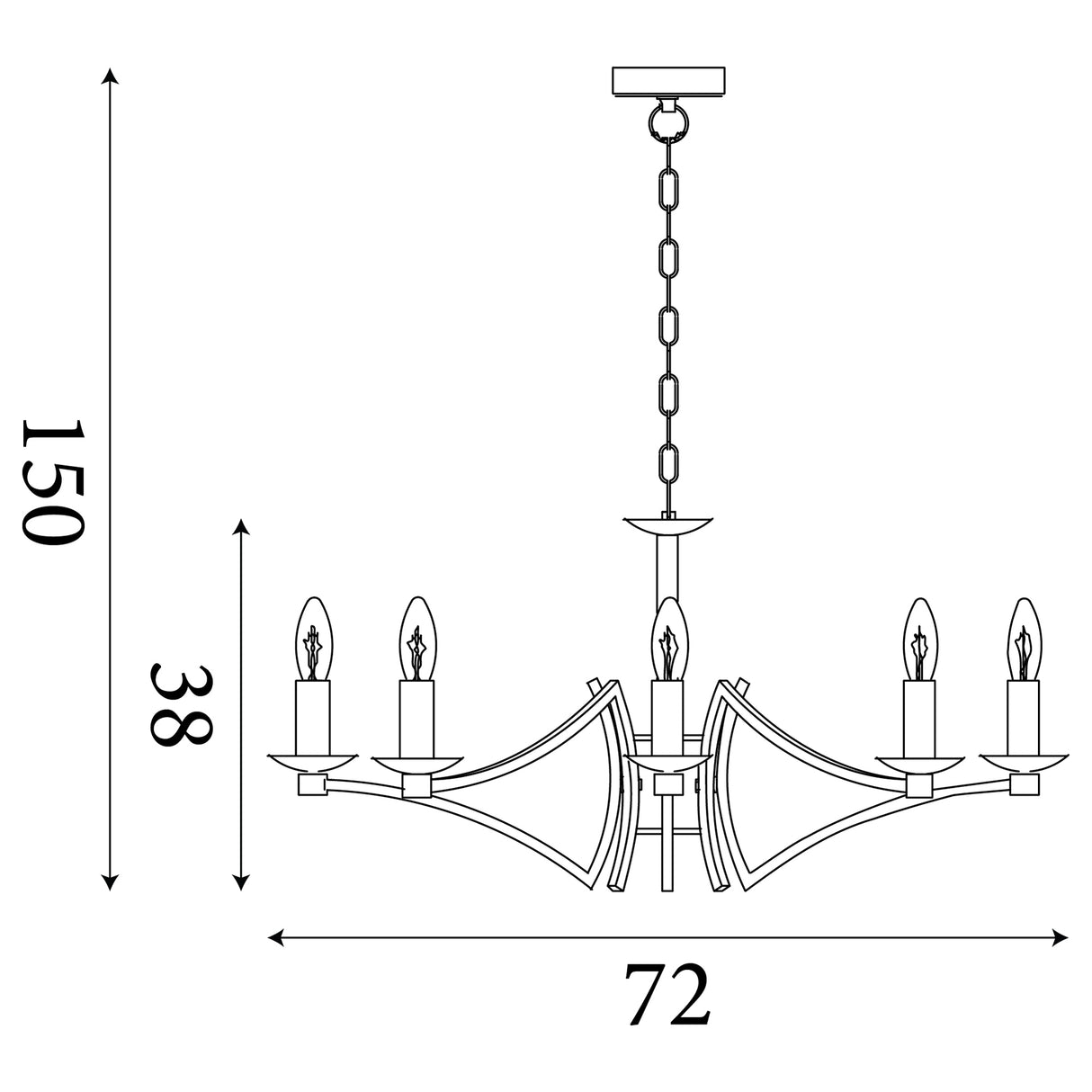 Searchlight Electric Ascot  8Lt Pendant - Antique Brass Metal 41312-8AB