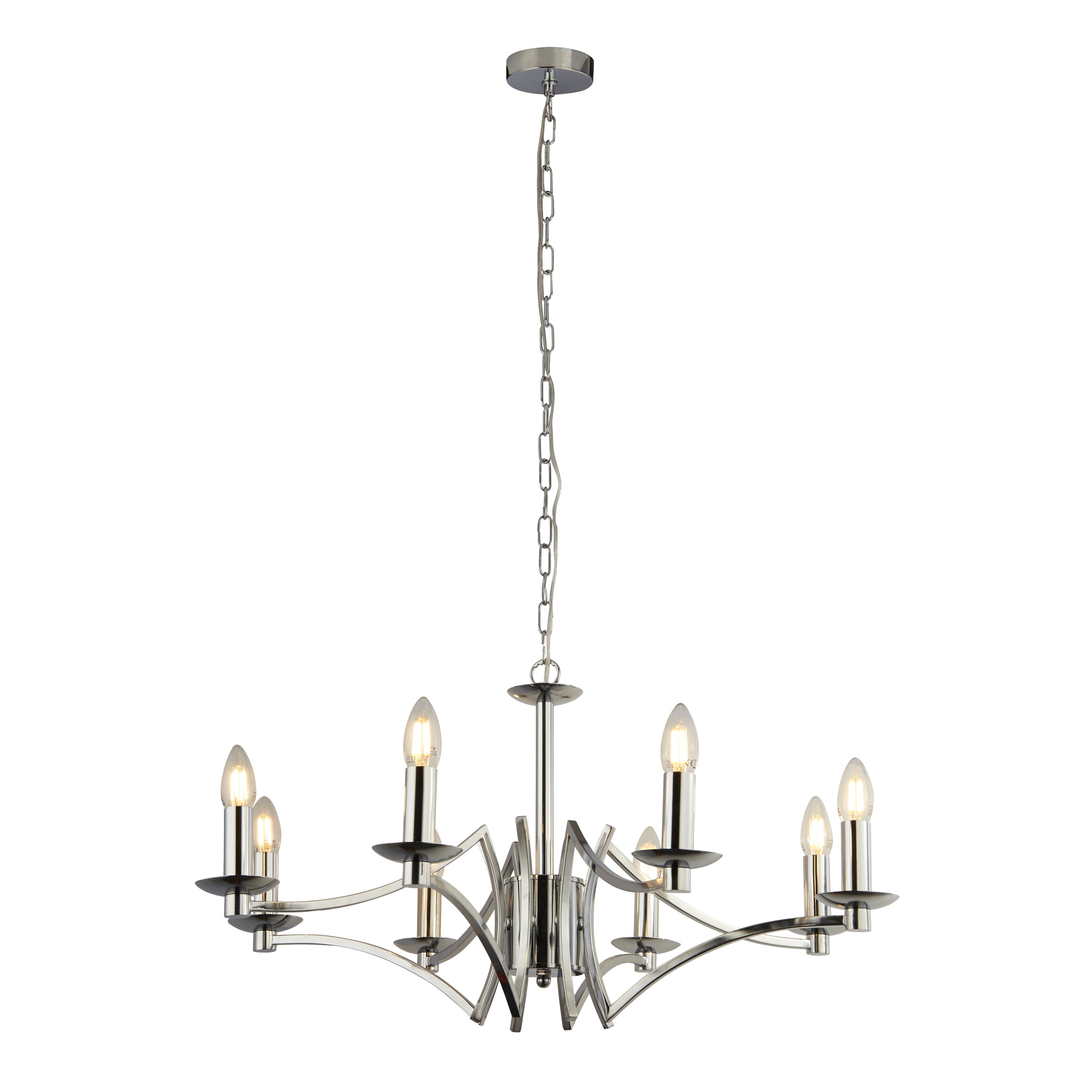 Ascot  8Lt Pendant - Chrome Metal
