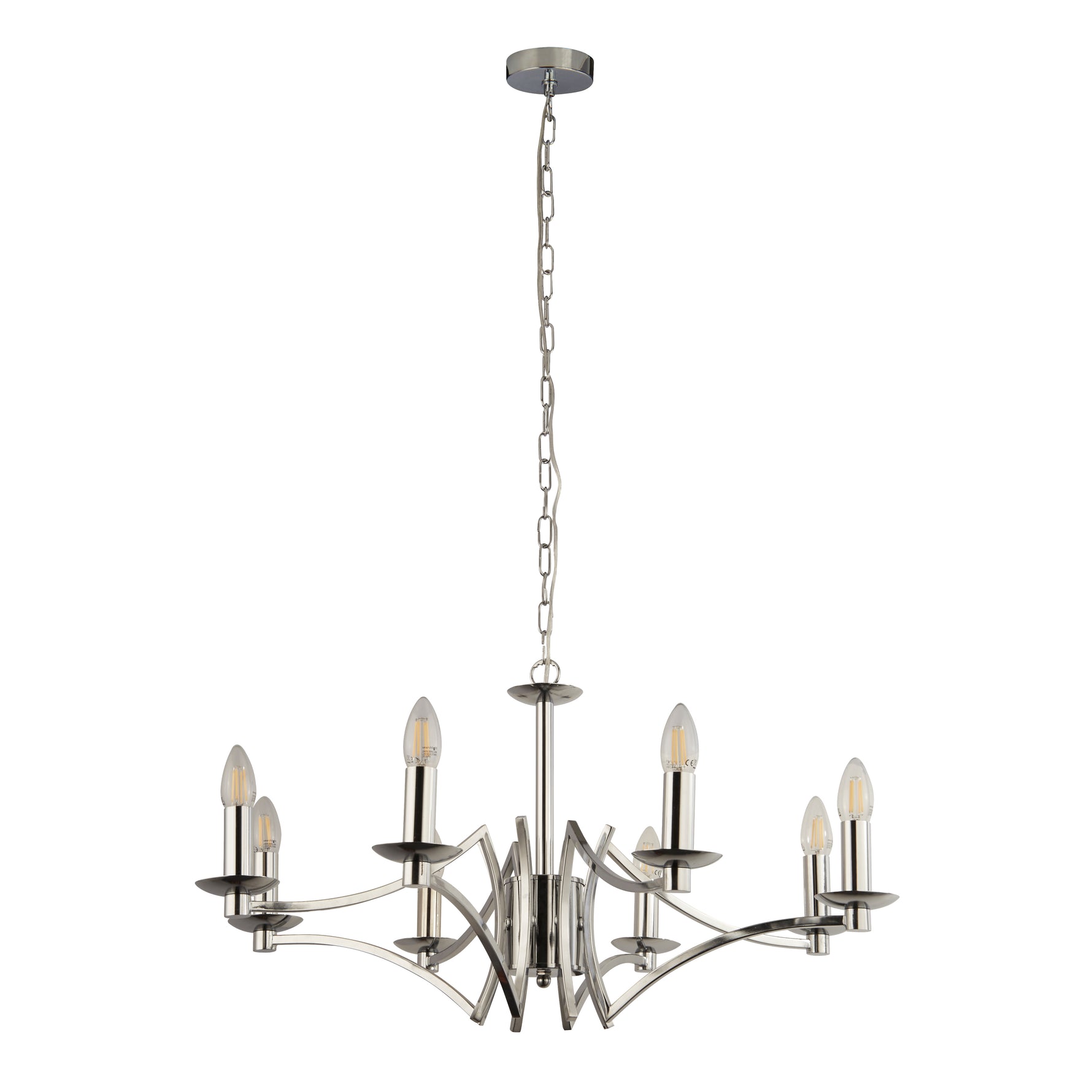 Searchlight Electric Ascot  8Lt Pendant - Chrome Metal 41312-8CC