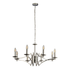 Searchlight Electric Ascot  8Lt Pendant - Chrome Metal 41312-8CC