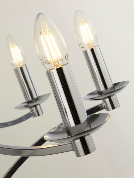 Searchlight Electric Ascot  8Lt Pendant - Chrome Metal 41312-8CC