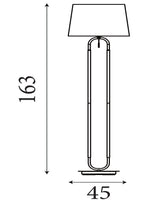 Searchlight Electric Jazz Floor Lamp - Black, Satin Brass Metal & Black Velvet 41432SB