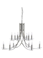 Ascona 12Lt Pendant - Satin Silver & Clear Glass Sconces