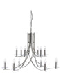 Ascona 12Lt Pendant - Satin Silver & Clear Glass Sconces