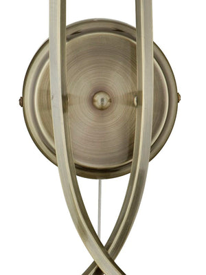 Searchlight Electric Ascona 2Lt Wall Light - Antique Brass Metal & Glass 4162-2AB