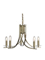 Ascona 5Lt Pendant - Antique Brass Metal & Glass
