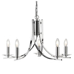 Ascona 5Lt Pendant - Chrome Metal & Glass