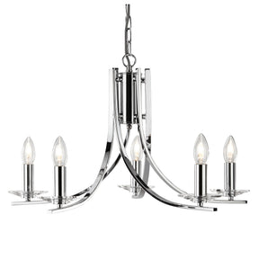 Ascona 5Lt Pendant - Chrome Metal & Glass