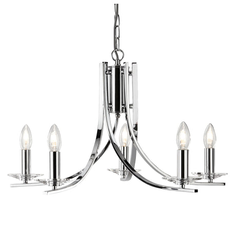 Ascona 5Lt Pendant - Chrome Metal & Glass