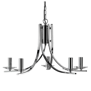 Searchlight Electric Ascona 5Lt Pendant - Chrome Metal & Glass 4165-5CC