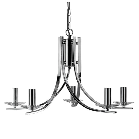 Searchlight Electric Ascona 5Lt Pendant - Chrome Metal & Glass 4165-5CC