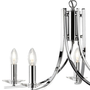 Searchlight Electric Ascona 5Lt Pendant - Chrome Metal & Glass 4165-5CC