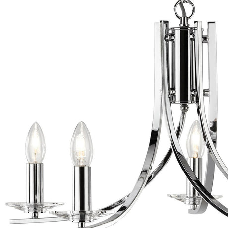 Searchlight Electric Ascona 5Lt Pendant - Chrome Metal & Glass 4165-5CC