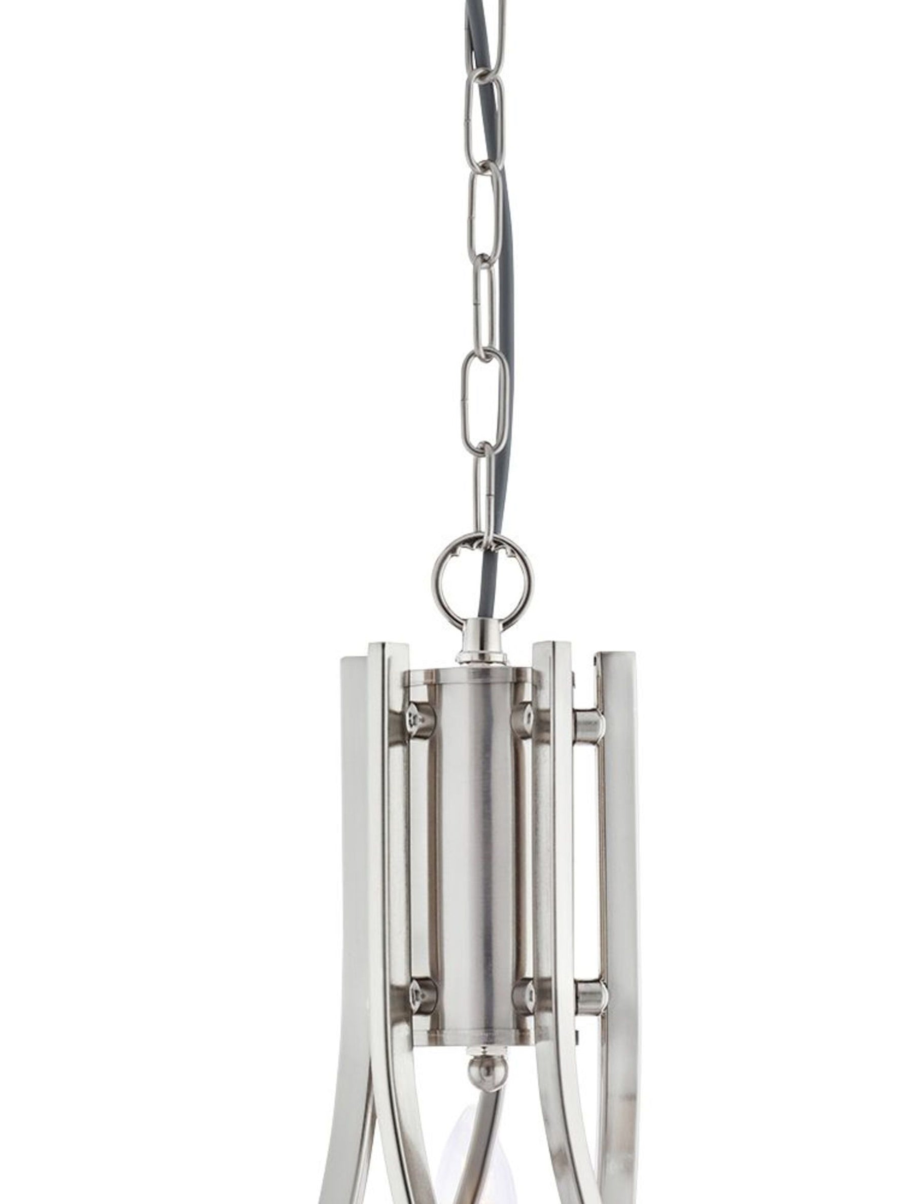 Searchlight Electric Ascona 5Lt Pendant -  Satin Silver & Clear Glass Sconces 4165-5SS