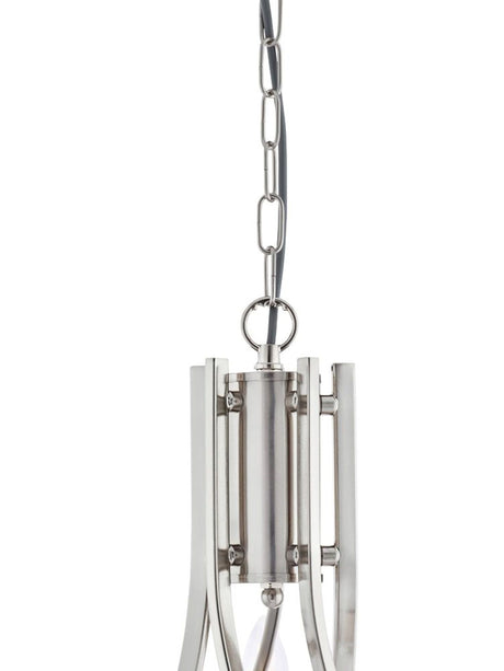 Searchlight Electric Ascona 5Lt Pendant -  Satin Silver & Clear Glass Sconces 4165-5SS