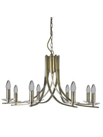 Searchlight Electric Ascona 8Lt Pendant - Antique Brass Metal & Glass 4168-8AB