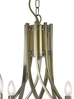 Searchlight Electric Ascona 8Lt Pendant - Antique Brass Metal & Glass 4168-8AB