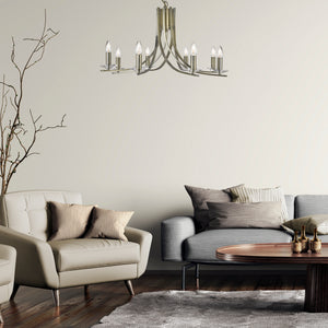 Searchlight Electric Ascona 8Lt Pendant - Antique Brass Metal & Glass 4168-8AB