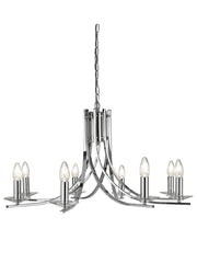 Ascona 8Lt Pendant - Chrome Metal & Glass