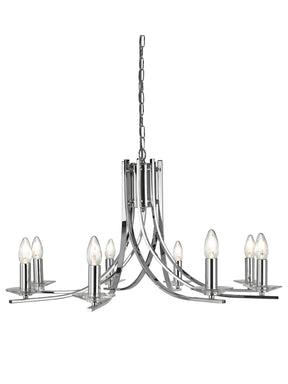 Ascona 8Lt Pendant - Chrome Metal & Glass