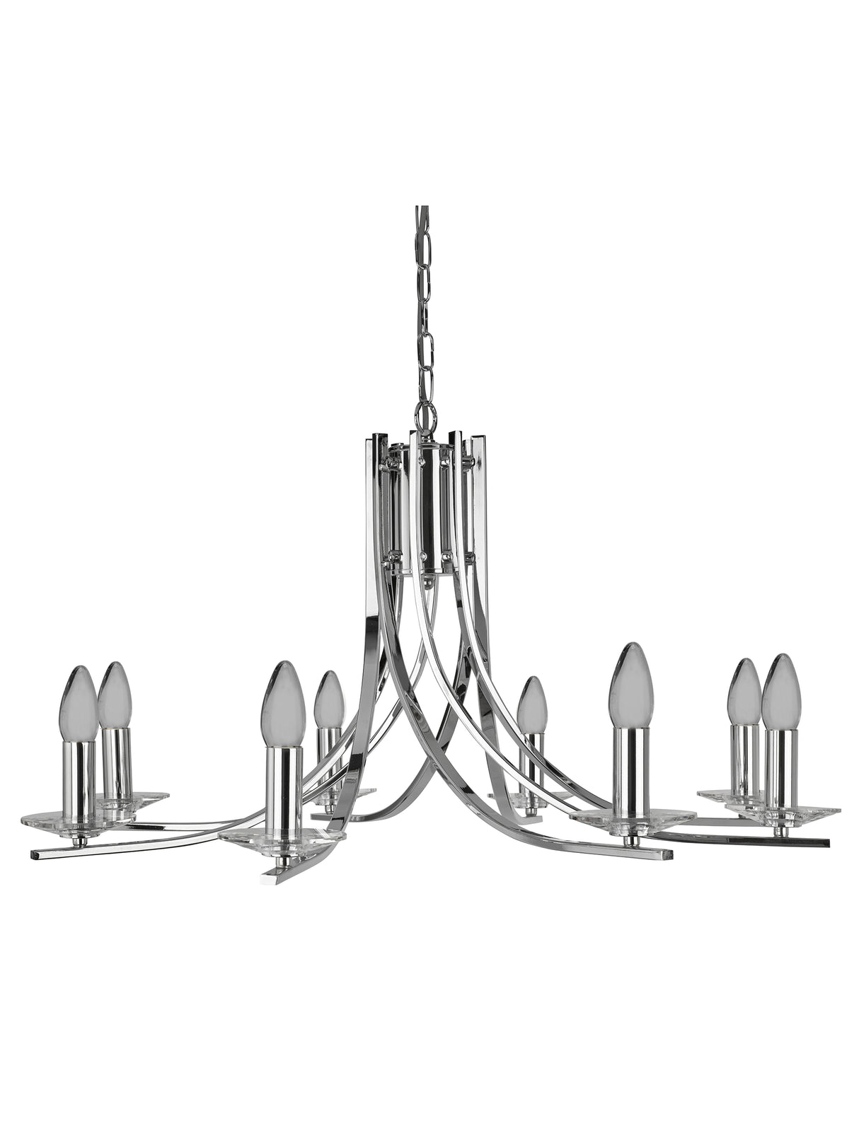 Searchlight Electric Ascona 8Lt Pendant - Chrome Metal & Glass 4168-8CC