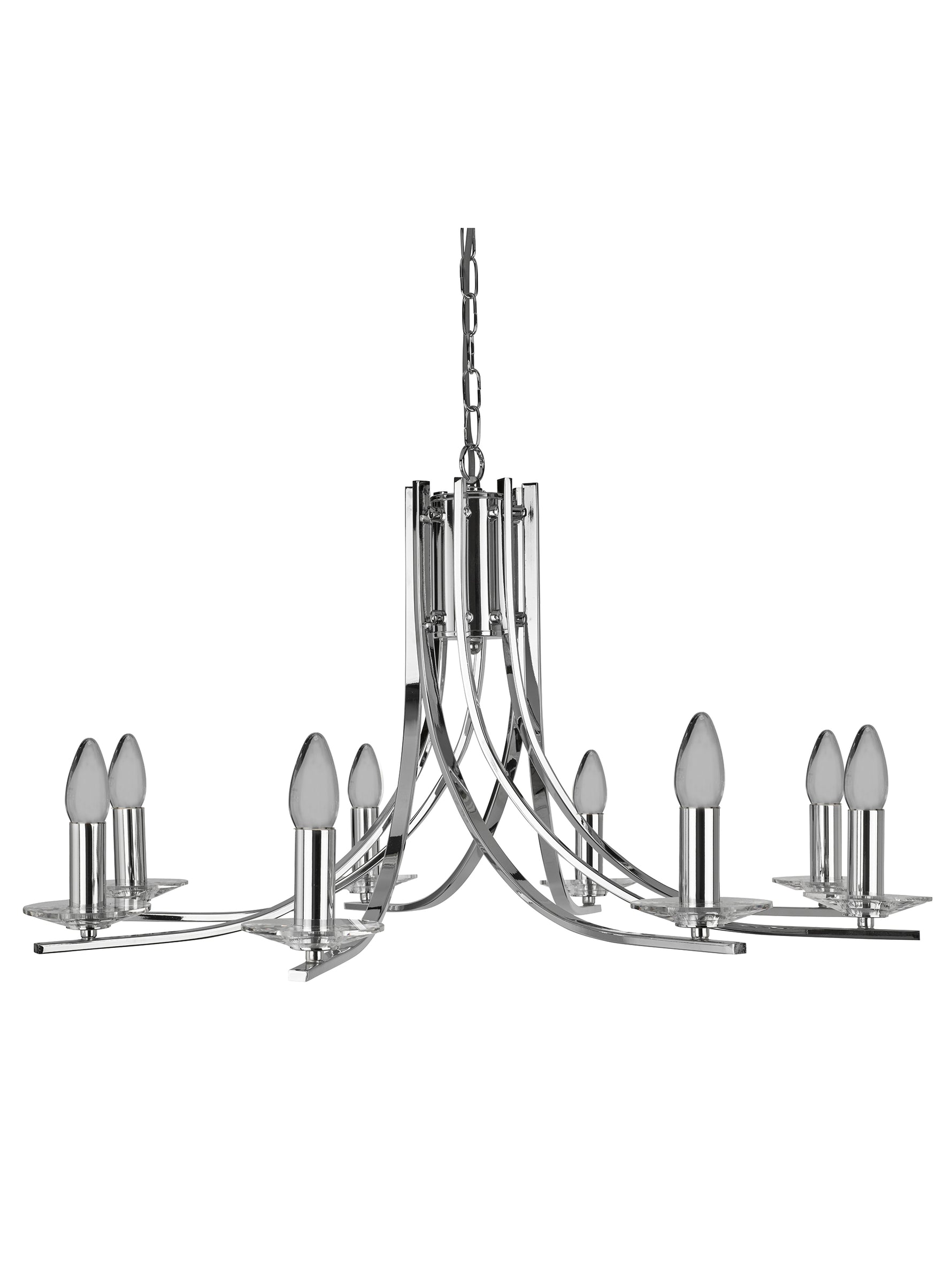 Searchlight Electric Ascona 8Lt Pendant - Chrome Metal & Glass 4168-8CC