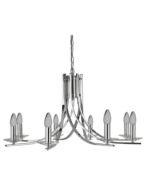 Searchlight Electric Ascona 8Lt Pendant - Chrome Metal & Glass 4168-8CC