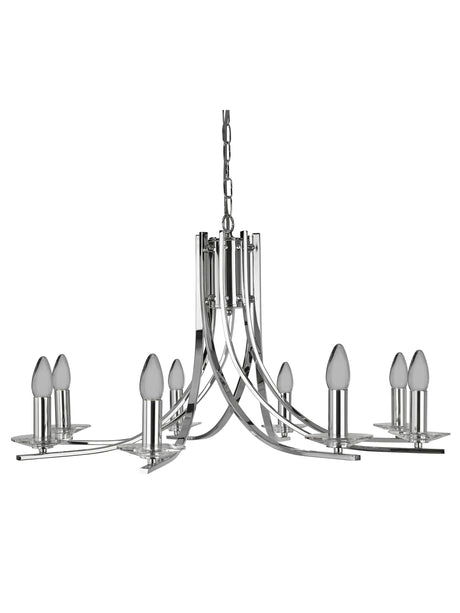Searchlight Electric Ascona 8Lt Pendant - Chrome Metal & Glass 4168-8CC