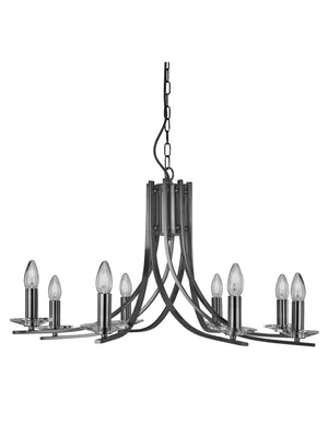 Searchlight Electric Ascona 8Lt Pendant - Satin Silver & Clear Glass Sconces 4168-8SS