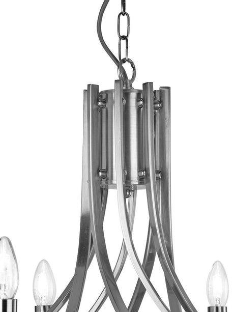 Searchlight Electric Ascona 8Lt Pendant - Satin Silver & Clear Glass Sconces 4168-8SS