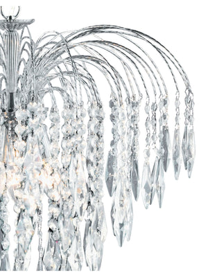 Searchlight Electric Waterfall 5Lt Pendant  - Chrome Metal & Crystal 4175-5