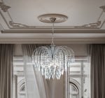 Searchlight Electric Waterfall 5Lt Pendant  - Chrome Metal & Crystal 4175-5