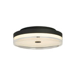 Cyprus LED Flush, Black Metal and Clear Acrylic