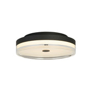 Cyprus LED Flush, Black Metal and Clear Acrylic