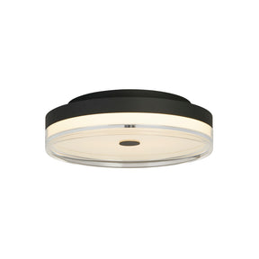 Cyprus LED Flush, Black Metal and Clear Acrylic