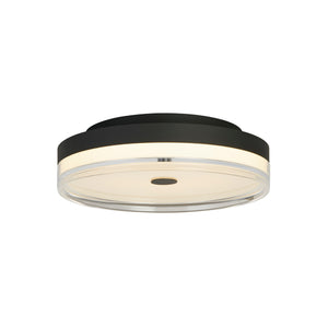 Cyprus LED Flush, Black Metal and Clear Acrylic