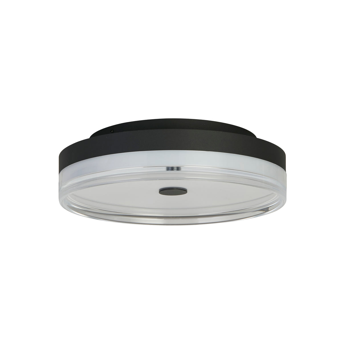 Searchlight Electric Cyprus LED Flush, Black Metal and Clear Acrylic 42651-30BK