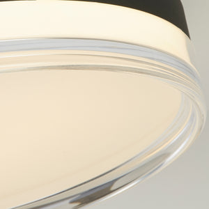 Searchlight Electric Cyprus LED Flush, Black Metal and Clear Acrylic 42651-30BK